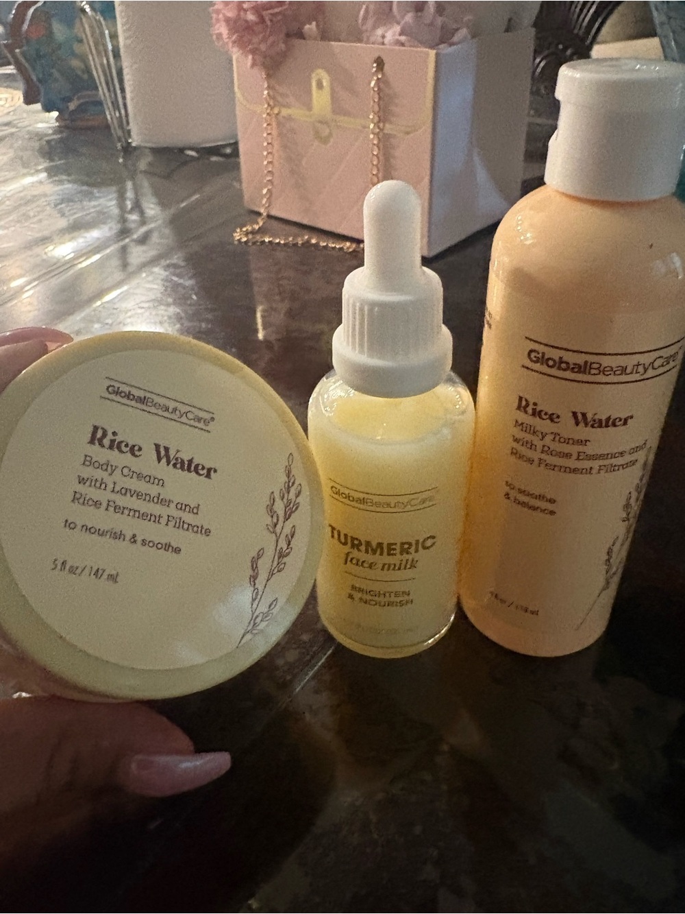 Turmeric Face Milk & Rice Water Body Cream - rice water milk toner set